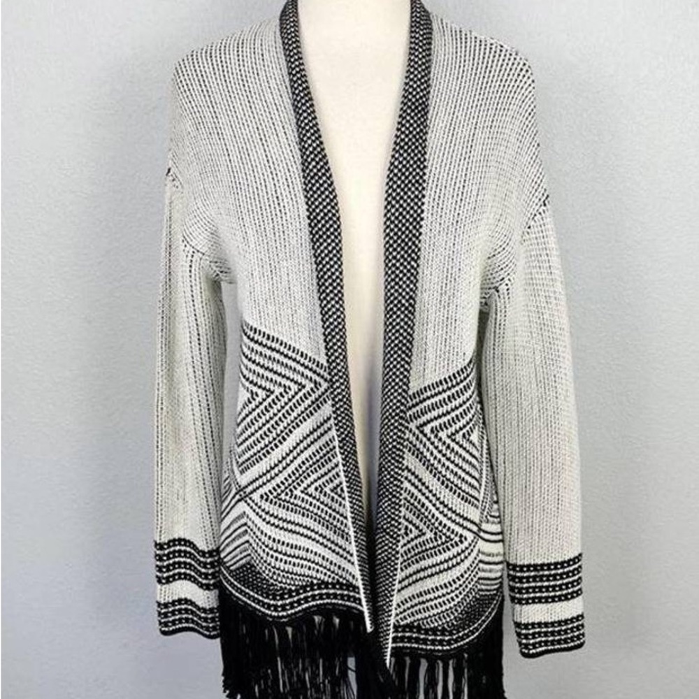 Banana Republic Fringe Birdseye Open Cardigan